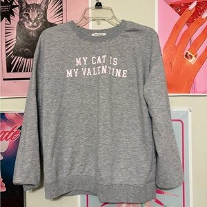 Gray Sweatshirt with Pink Valentine Text